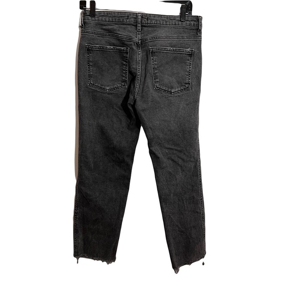 Free People Womens Clean girlfriend Straight leg Jens Size 27S Gray Raw Hem fade - Picture 2 of 14